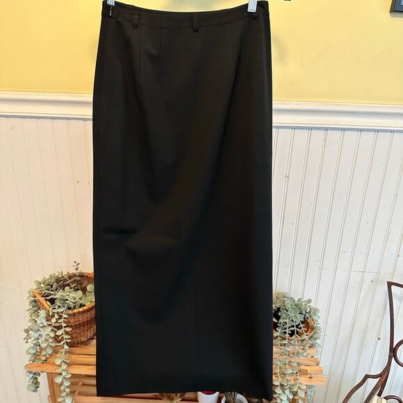 Talbots Vintage 90s Stretch Long Maxi Black tailored skirt sz 4 - Picture 8 of 8